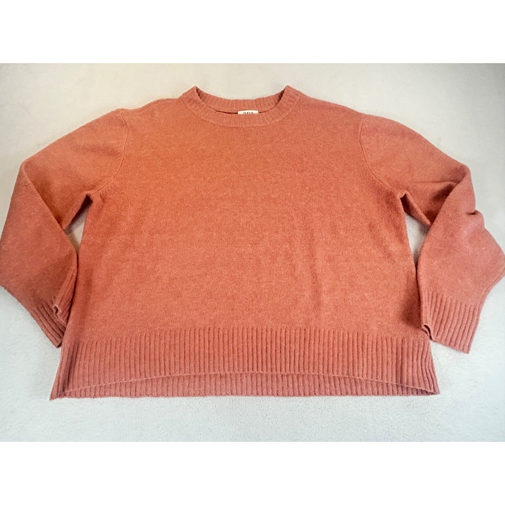 ana Sweater Womens Medium Coral Orange Crewneck Gorpcore Relaxed Fit 02799
